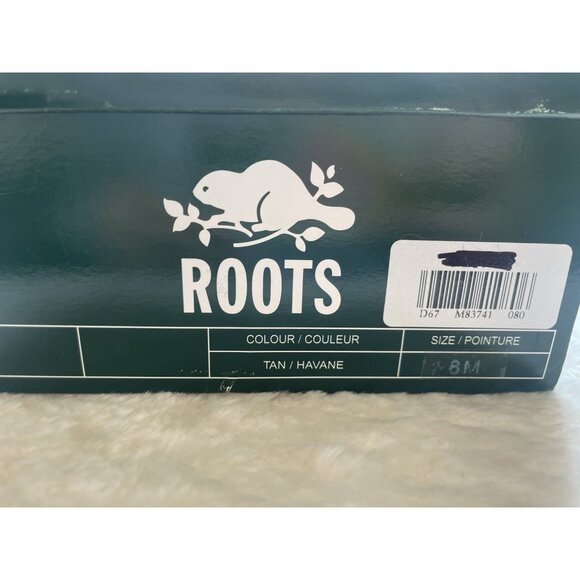 NIB ROOTS TAN LEATHER COMFORT SLIPPERS Cozy Faux Fur Lined Rubber Sole sz 8 - Picture 9 of 9